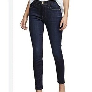 Frame‎ Denim Le High Skinny W/Split Ankle Seam Dark Blue Jeans Size 30 Women's